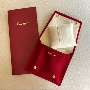 Cartier Red Felt Love Bracelet Travel Pouch Accessory Jewelry Case